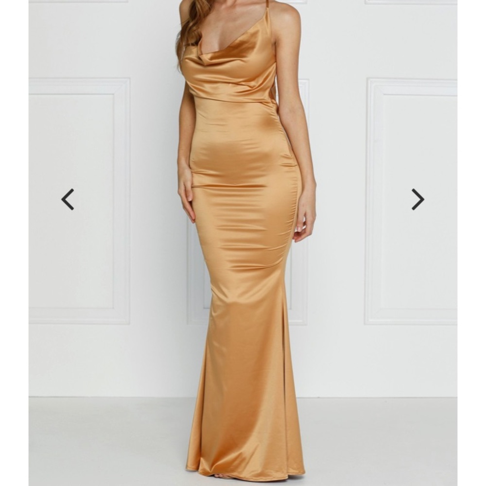 NWT Gold Satin Prom or Formal Dress